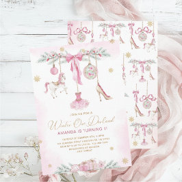 Convites Christmas Nutcracker One DerLand pink ballet baby 