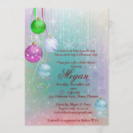 Convites Christmas Ornament Baby Shower Invitation, Winter 
