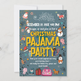 Convites Christmas Pajama Party Kids Holiday Sleepover 