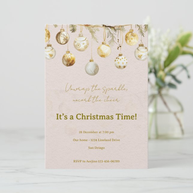 Convites Christmas party  (Em pé/Frente)