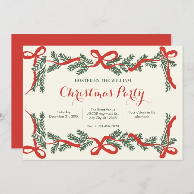 Convites Christmas Party Invitation (Frente/Verso)