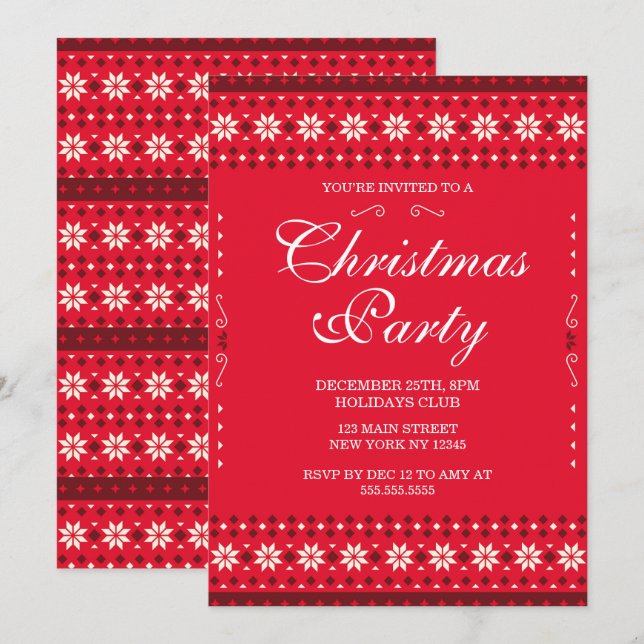 Convites Christmas Party Invitation (Frente/Verso)