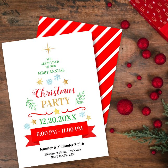 Convites Christmas Party Invitation (Criador carregado)