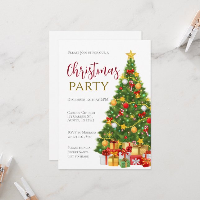 Convites Christmas Party Invitation (Frente/Verso In Situ)