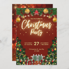 Convites Christmas Party Invitation Flyer