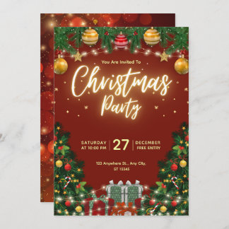 Convites Christmas Party Invitation Flyer