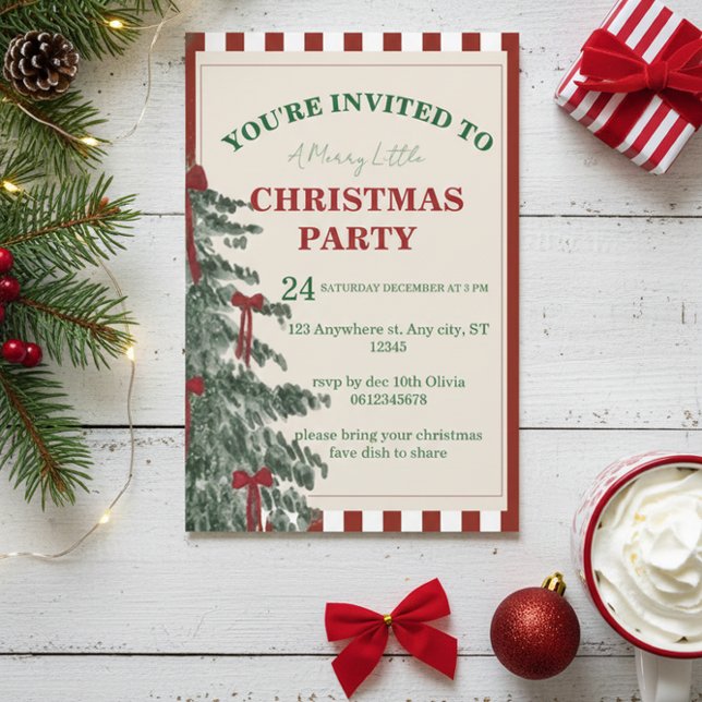 Convites Christmas Party Invitation, Holiday Invite (Criador carregado)