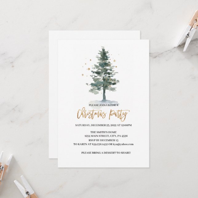 Convites Christmas Party Invitation, Holiday Party Invitati (Frente/Verso In Situ)