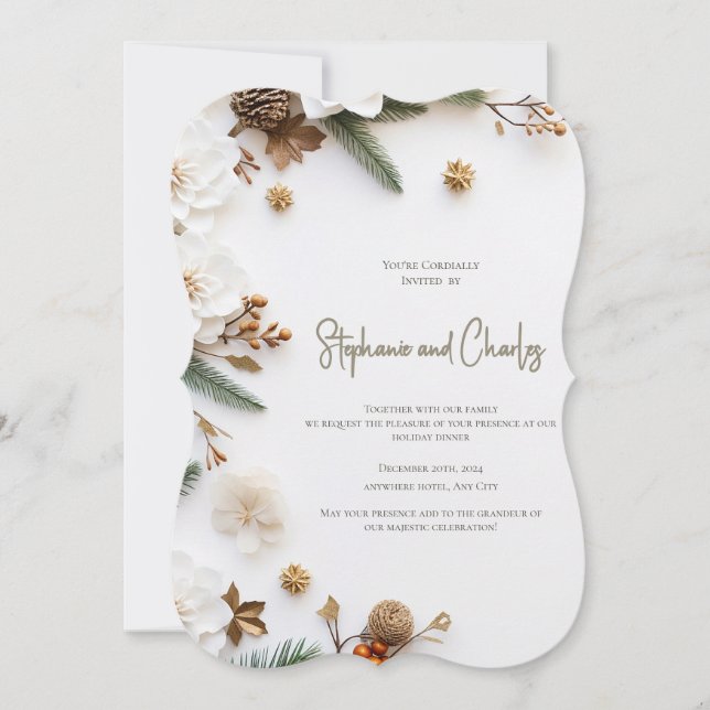 Convites Christmas Party Invitation, Wedding Invitation (Frente)