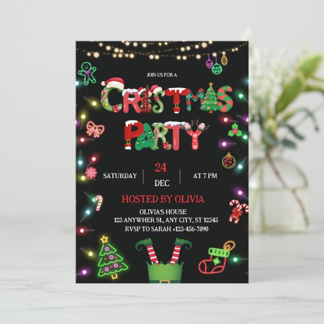 Convites Christmas Party Invitation - Xmas Party invite (Em pé/Frente)