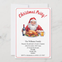 Convites Christmas Party Santa Claus Design Xmas