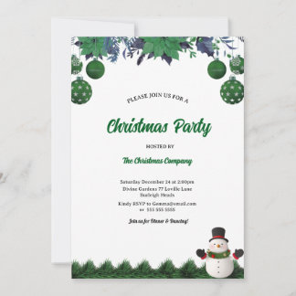 Convites Christmas Party Santa Claus Modern in Green Invita