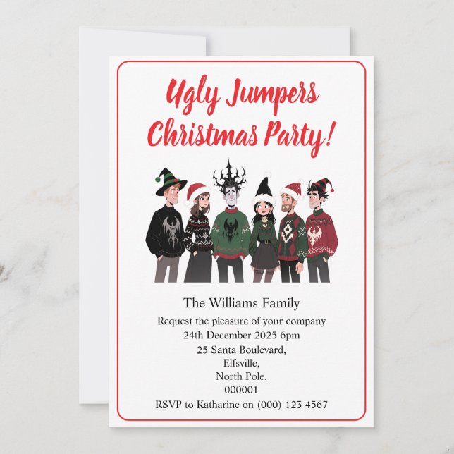 Convites Christmas Party Ugly Jumper Xmas (Frente)
