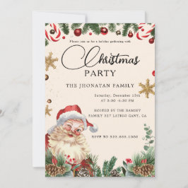 Convites Christmas Party Winter Botanical