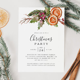 Convites Christmas Party Winter Botanical Invitation