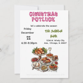 Convites Christmas Potluck Invitation