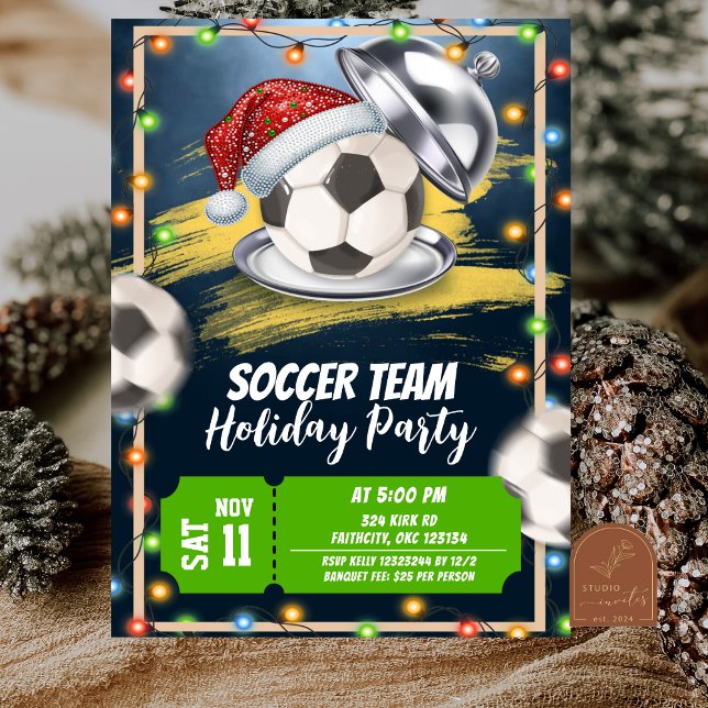 Convites Christmas Soccer Holiday Party (Criador carregado)