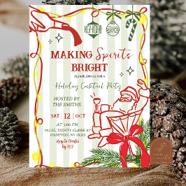 Convites Christmas Tea Party Scribble Hand Drawn Invitation