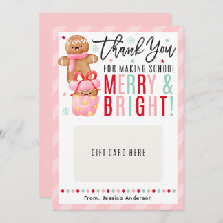Convites Christmas Teacher Appreciation Gift Card Holder