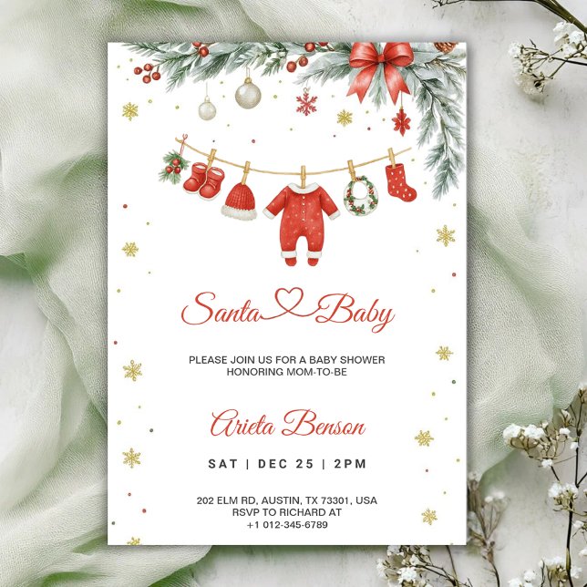 Convites Christmas themed baby shower invitation (Criador carregado)