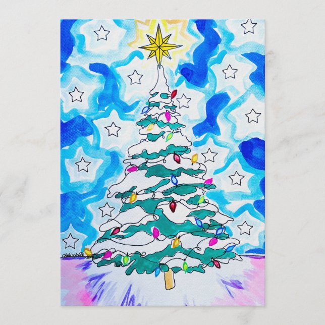 Convites Christmas Tree Greeting Card (Frente)