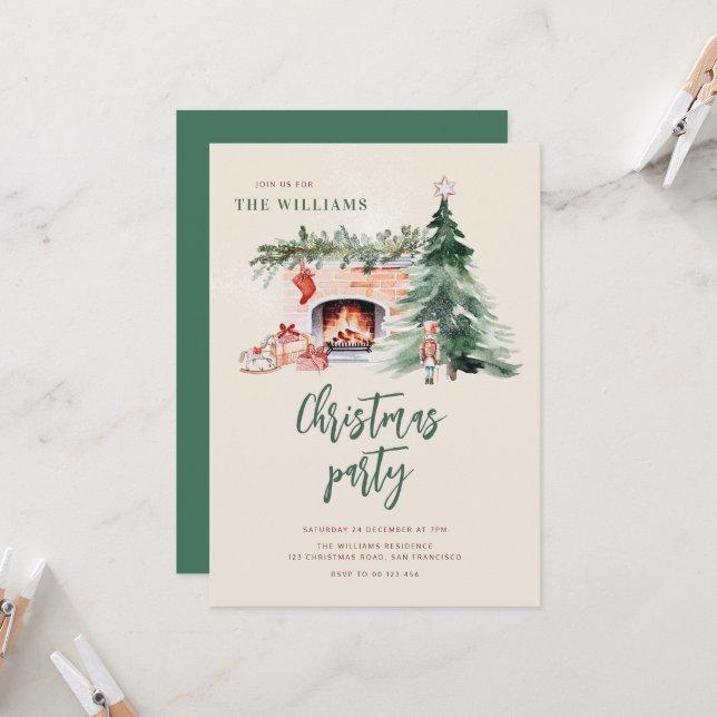Convites Christmas Tree Holiday Party Invitation (Frente/Verso In Situ)