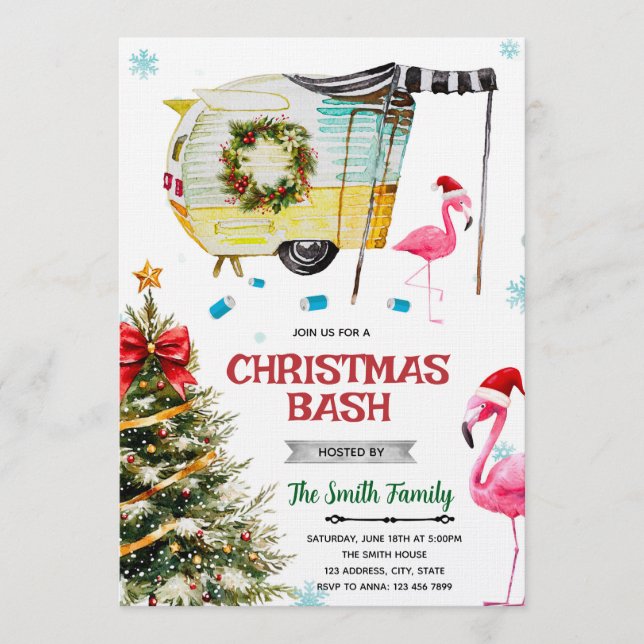 Convites Christmas White Trash Bash Invitation (Frente)