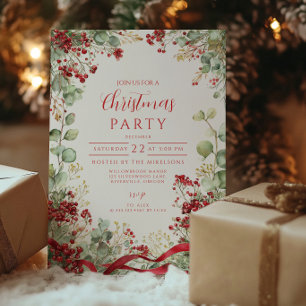 Convites Christmas Winter Berry Wreath