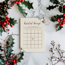 Convites Christmas Winter Bridal Shower Bingo Game Card