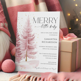 Convites Christmas Winter Girl Merry Little Baby Shower