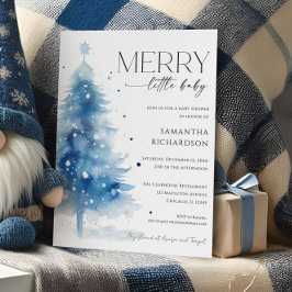 Convites Christmas Winter Merry Little Baby Boy Shower