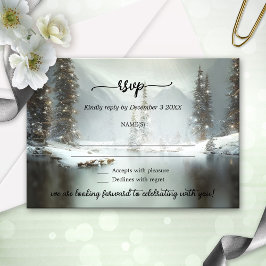 Convites Christmas Winter Wedding RSVP Card
