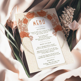 Convites Chrysanthemum Menu Weding Vintage Art Nouveau