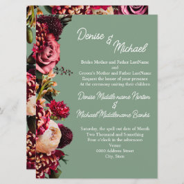 Convites Chrysanthemum no on Basil Green