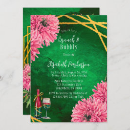 Convites Chrysanthemum Rosa Geométrico Brunt & Bubble