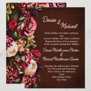 Convites Chrysanthemum sobre Casamento de Vinho