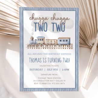 Convites CHUGGA CHUGGA Aniversário de dois segundos anivers