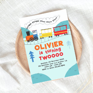 Convites Chugga Chugga Choo Choo Choo Garoto Segundo Aniver