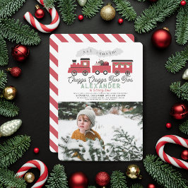 Convites Chugga Chugga Dois segundos aniversários de Natal