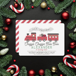Convites Chugga Chugga Dois segundos aniversários de Natal