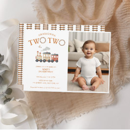 Convites Chugga Duas Duas Foto De Aniversário De Segundo Co