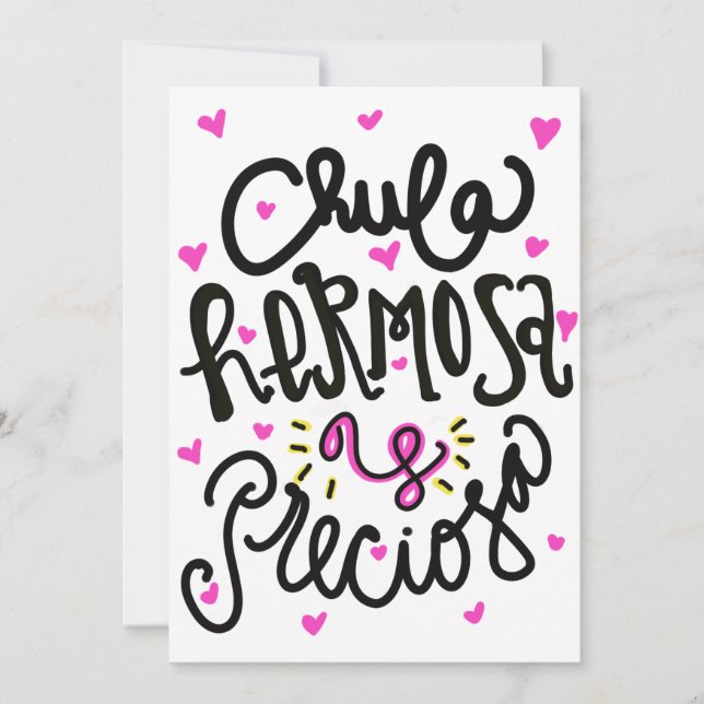 Convites Chula hermosa y preciosa (Frente)