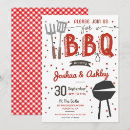 Convites Churrasco BaByQ do Chá de fraldas Red Barbecue