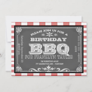 Convites Churrasco Birthday Chalkboard