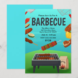 Convites Churrasco  Cozinha ao Ar Livre  Verão  Festa