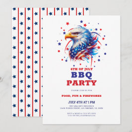 Convites Churrasco de Águia Americana Patriótica