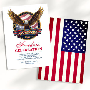 Convites Churrasco de Aniversário de 250 anos dos EUA