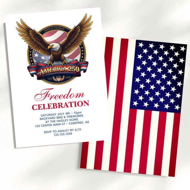 Convites Churrasco de aniversário de 250 anos dos EUA (Criador carregado)