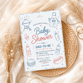 Convites Churrasco de Baby Shower para o Futuro Papai no Qu