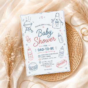 Convites Churrasco de Baby Shower para o Futuro Papai no Qu